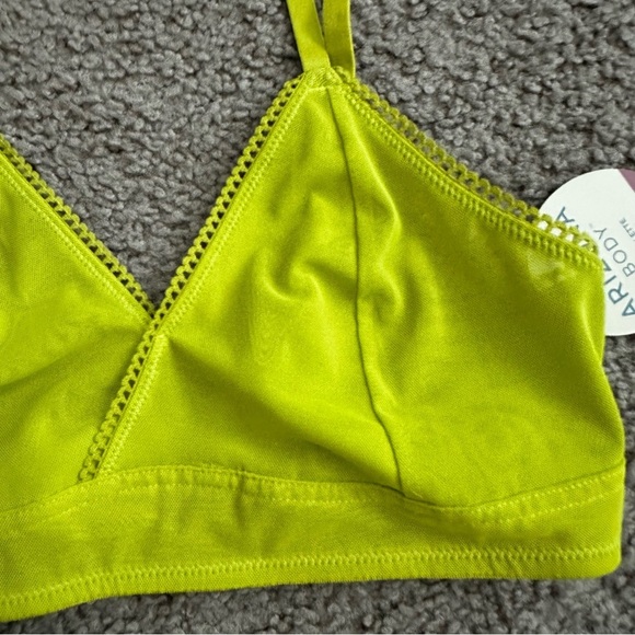 Arizona Body Bralette Mesh Acid Lime Floral Garden Blue Size S - Picture 5 of 11